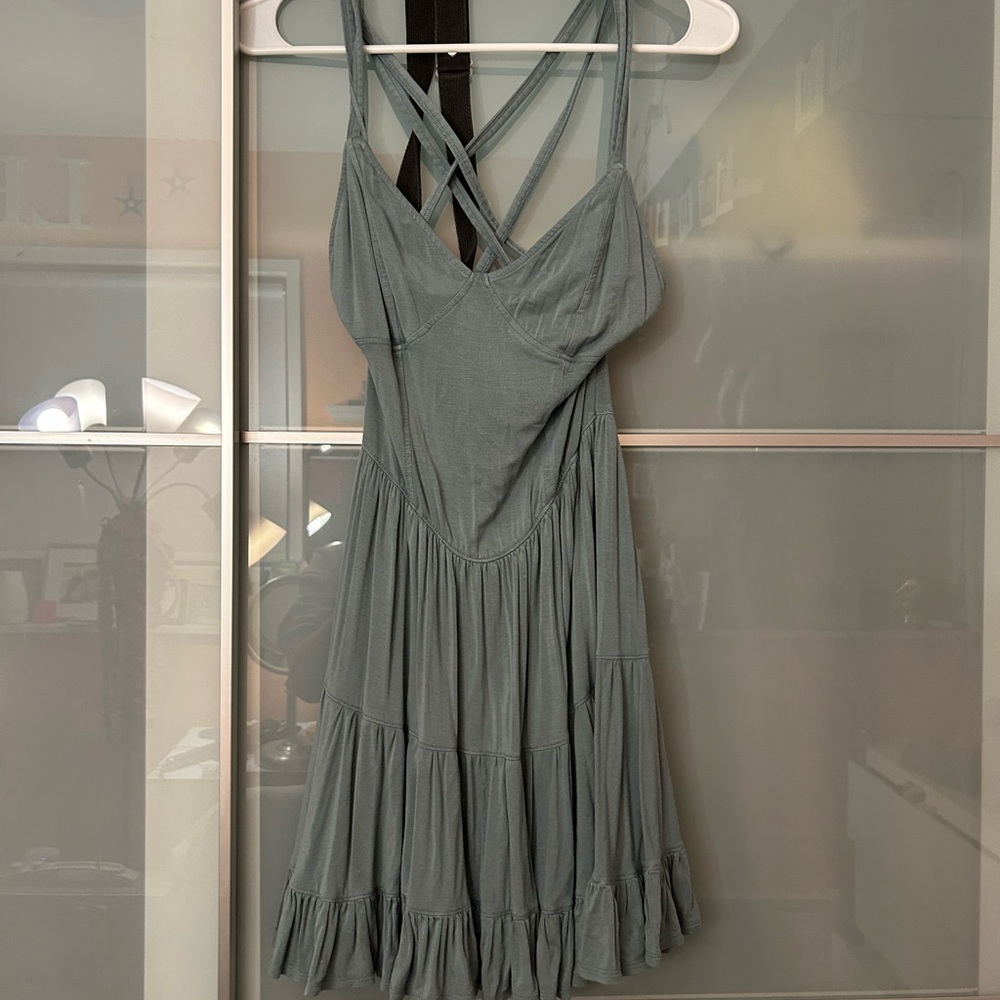 Free People Green Flowy Dress- SLIGHTLY USED Size Small